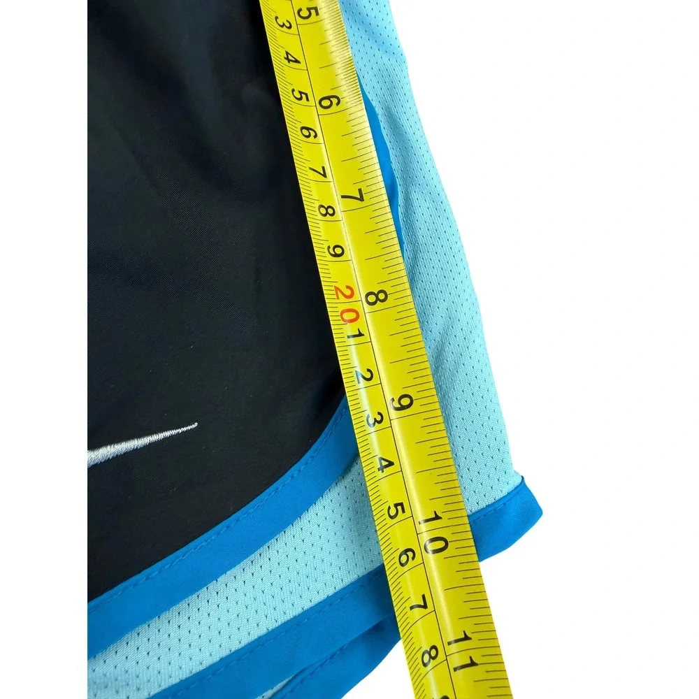 Nike Dri-FIT Tempo Running Shorts Womens Large Black Blue Mesh Athletic Gym L